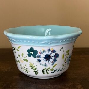 The Pioneer Woman Spring Flowers White And Blue Ramekin For Baking Stoneware New
